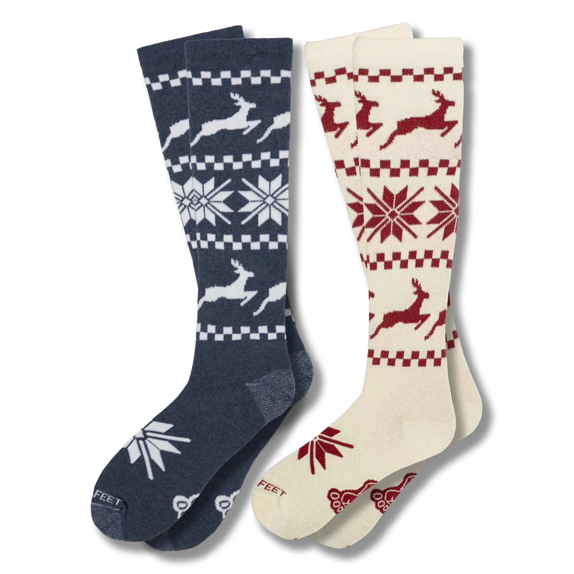 Knee High Nordic Reindeer Holiday 2-Pack