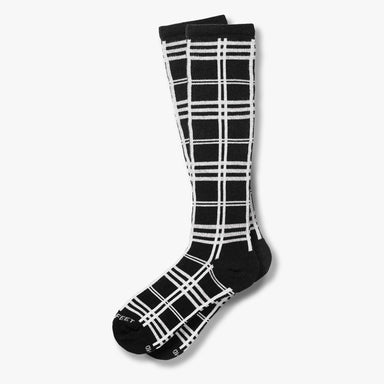 Black and white plaid knee highs