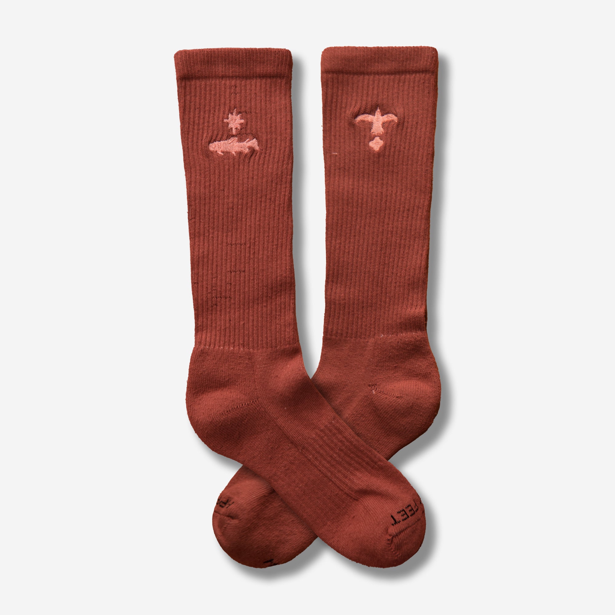 The Fish and Bird Embroidered Crews - Sequoia