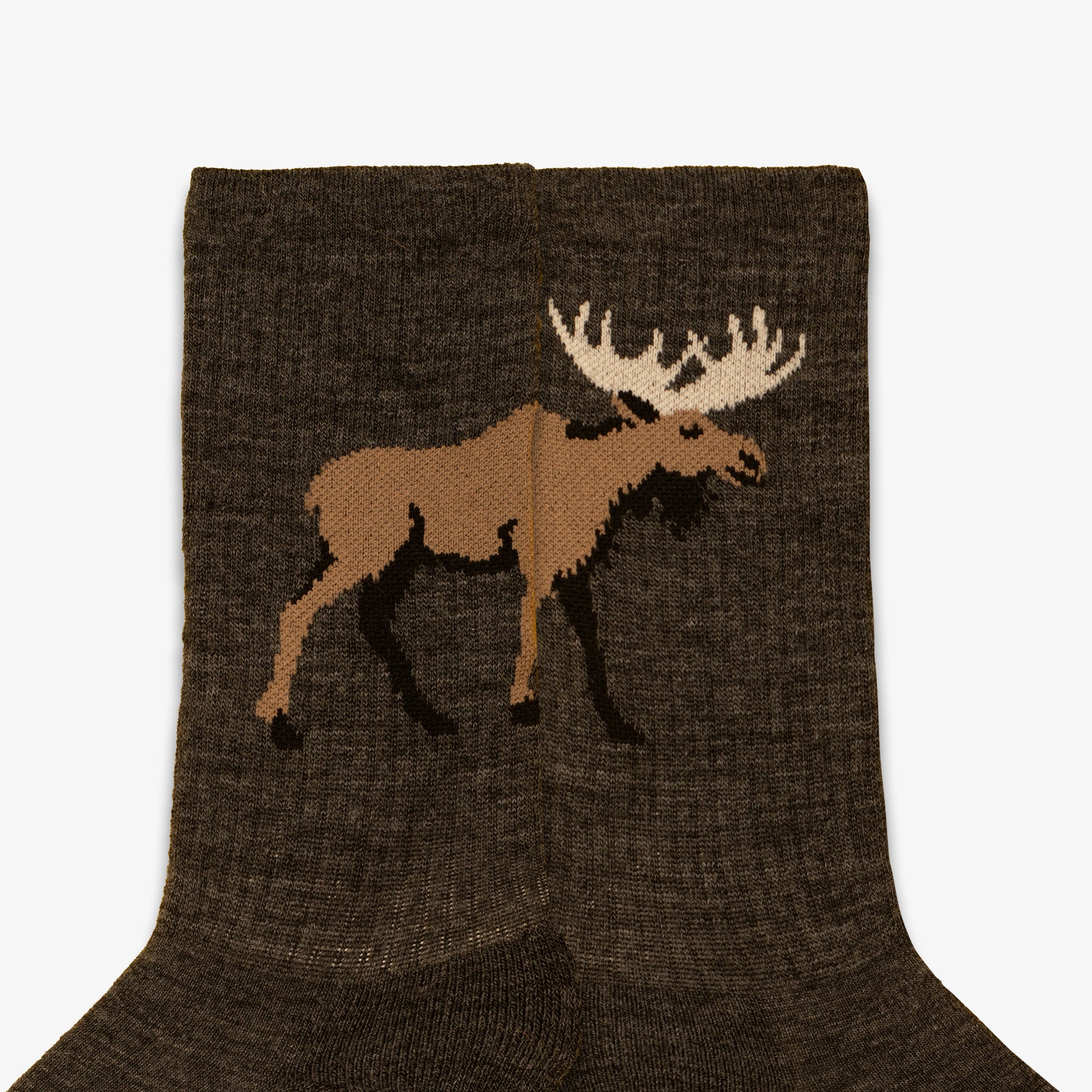 Merino Wool Moose Hiking Crew Socks