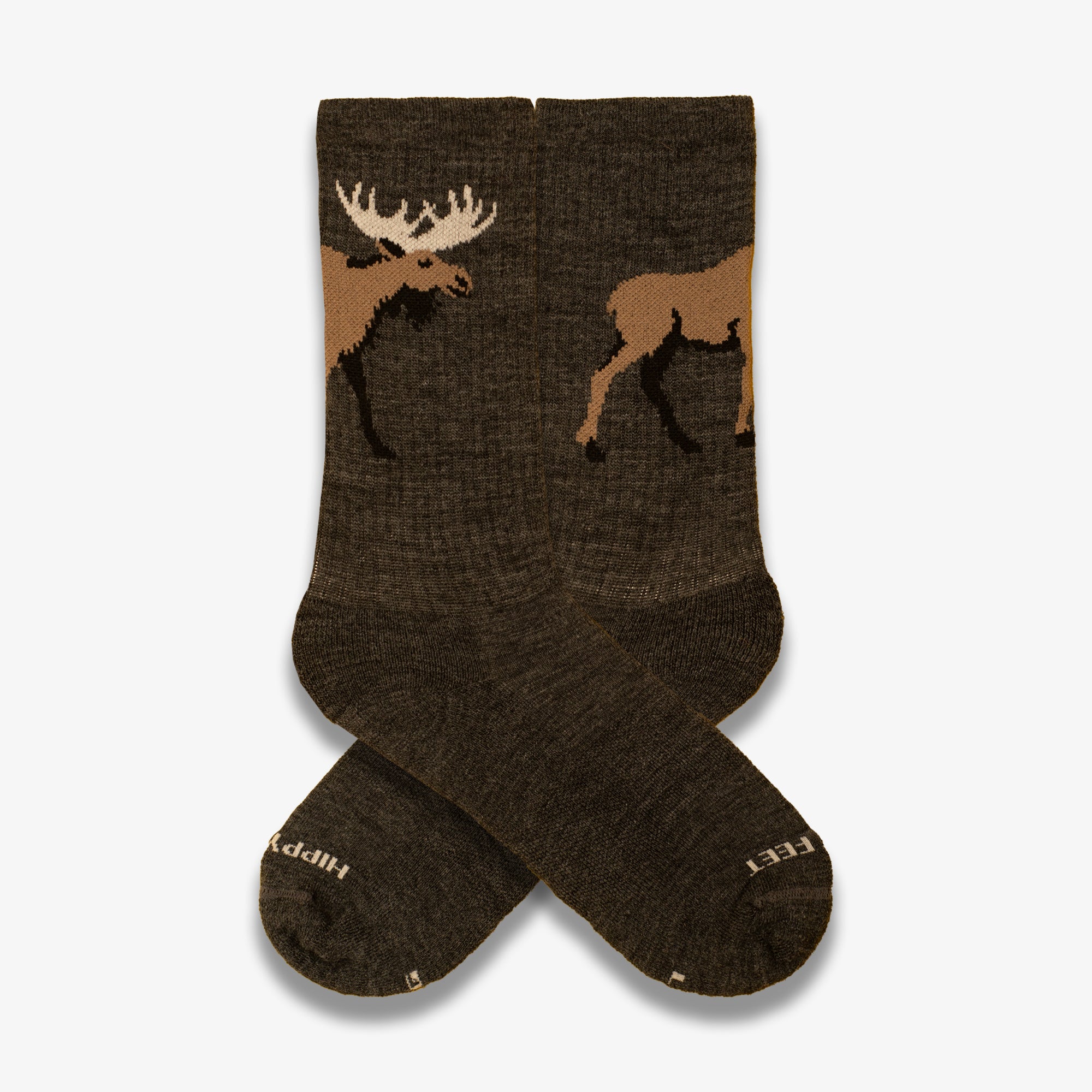 Merino Wool Moose Hiking Crew Socks