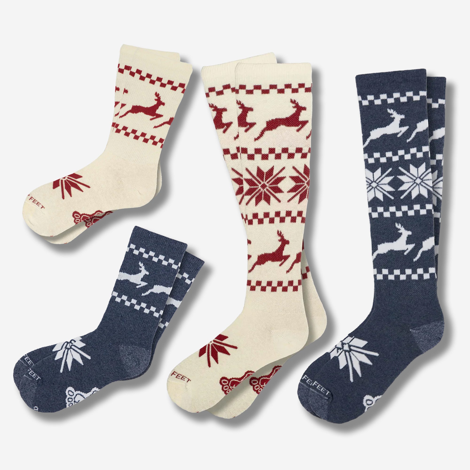 Nordic Reindeer Knee High & Crews - Complete Set (Small)