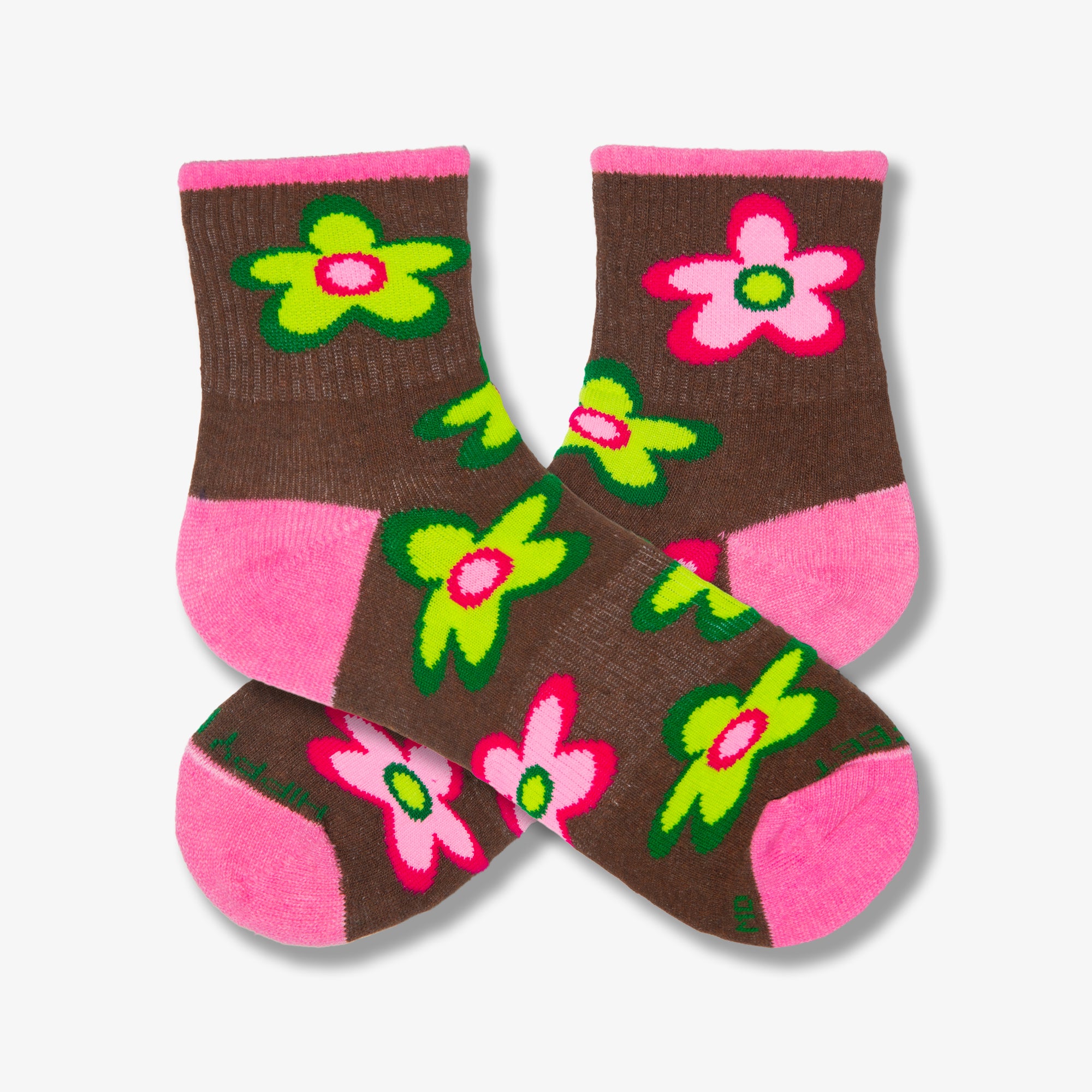 Floral Quarter Crew Socks 3-pack