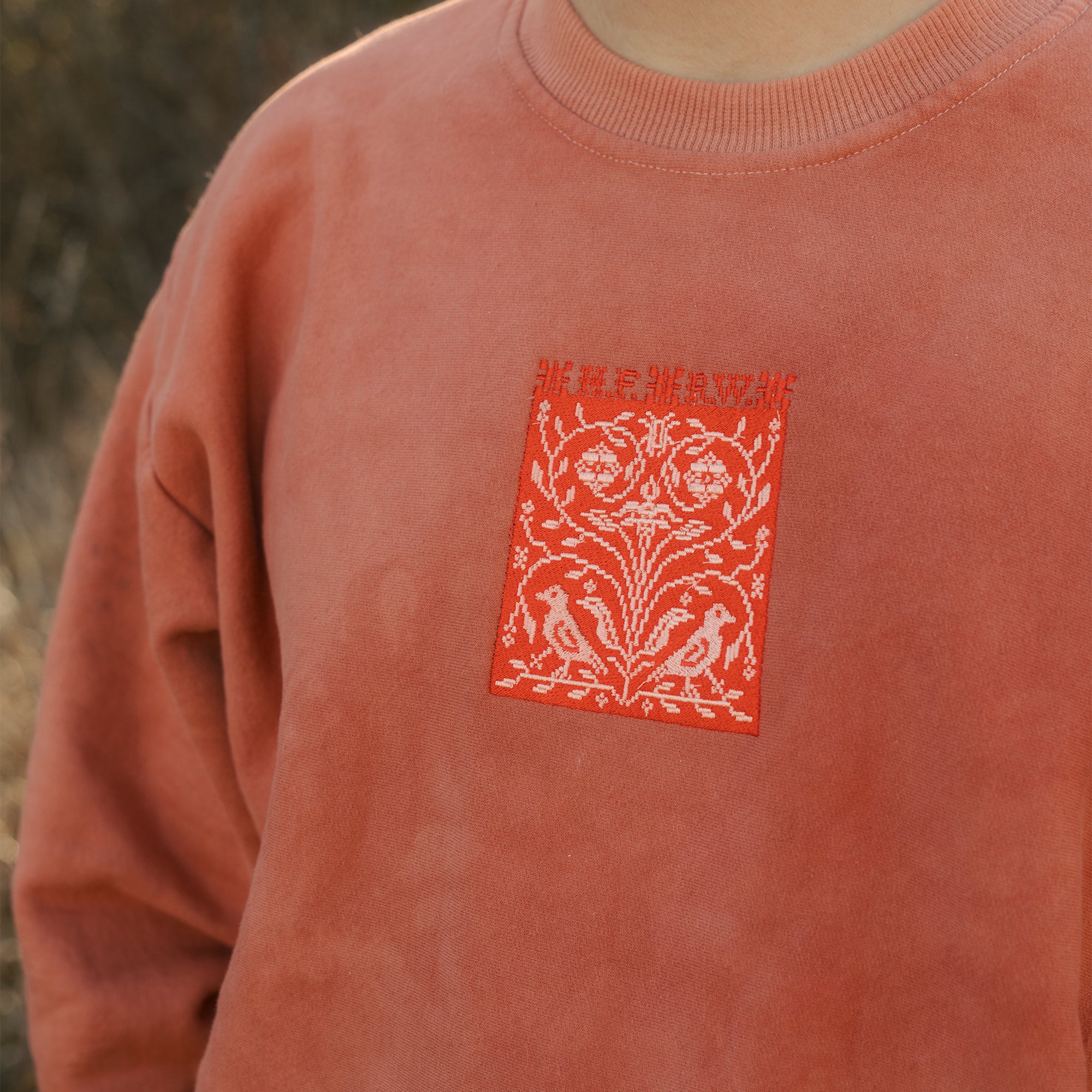 Foraged Natural-Dye Embroidered Sweater by Rubinski Works
