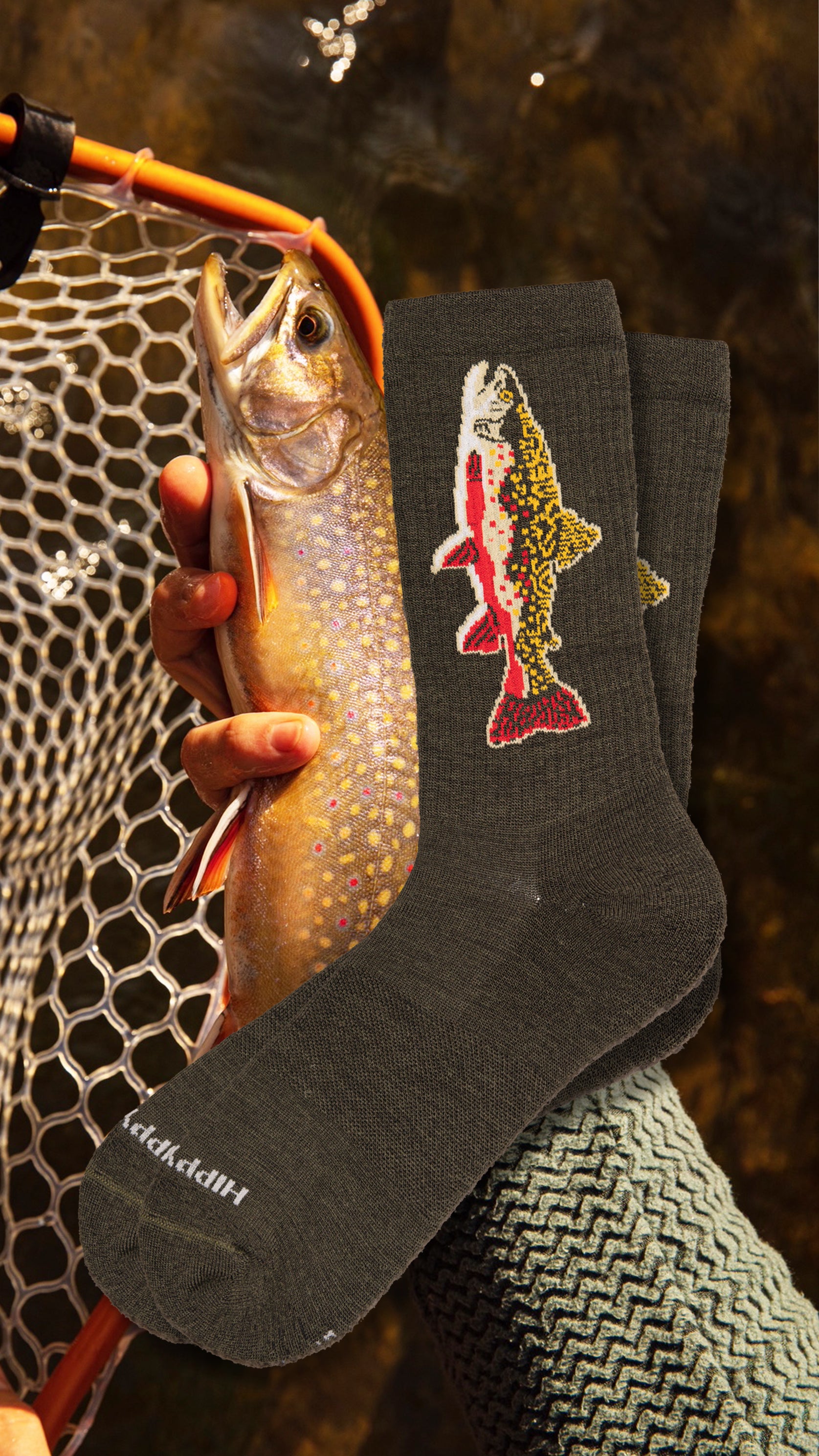 Friends of the Boundary Waters x Hippy Feet Merino Wool Native Brook Trout Hiking Crews