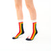Vertically Striped Rainbow Crew Socks