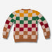 back of checkered merino wool sweater