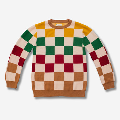 colorful checkered sweater