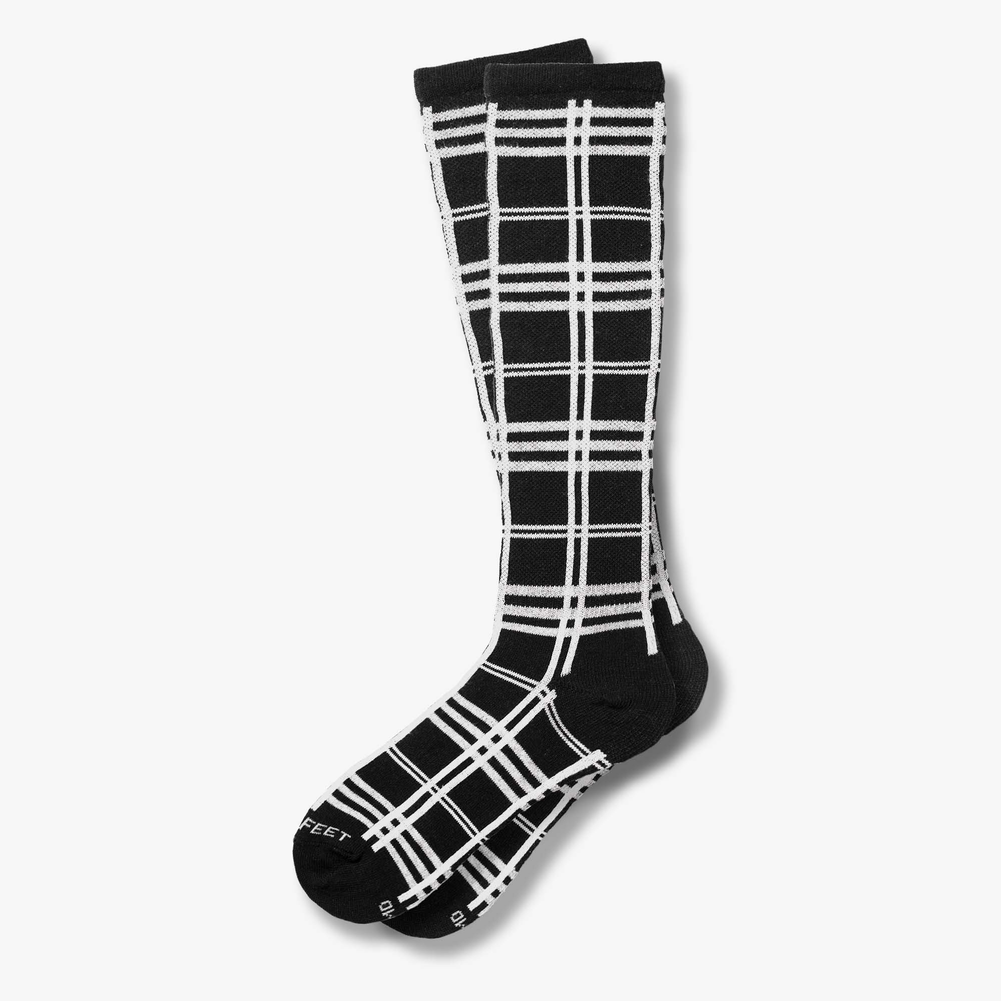 Black and white plaid knee highs