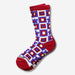 Floral and checkered cotton crew socks