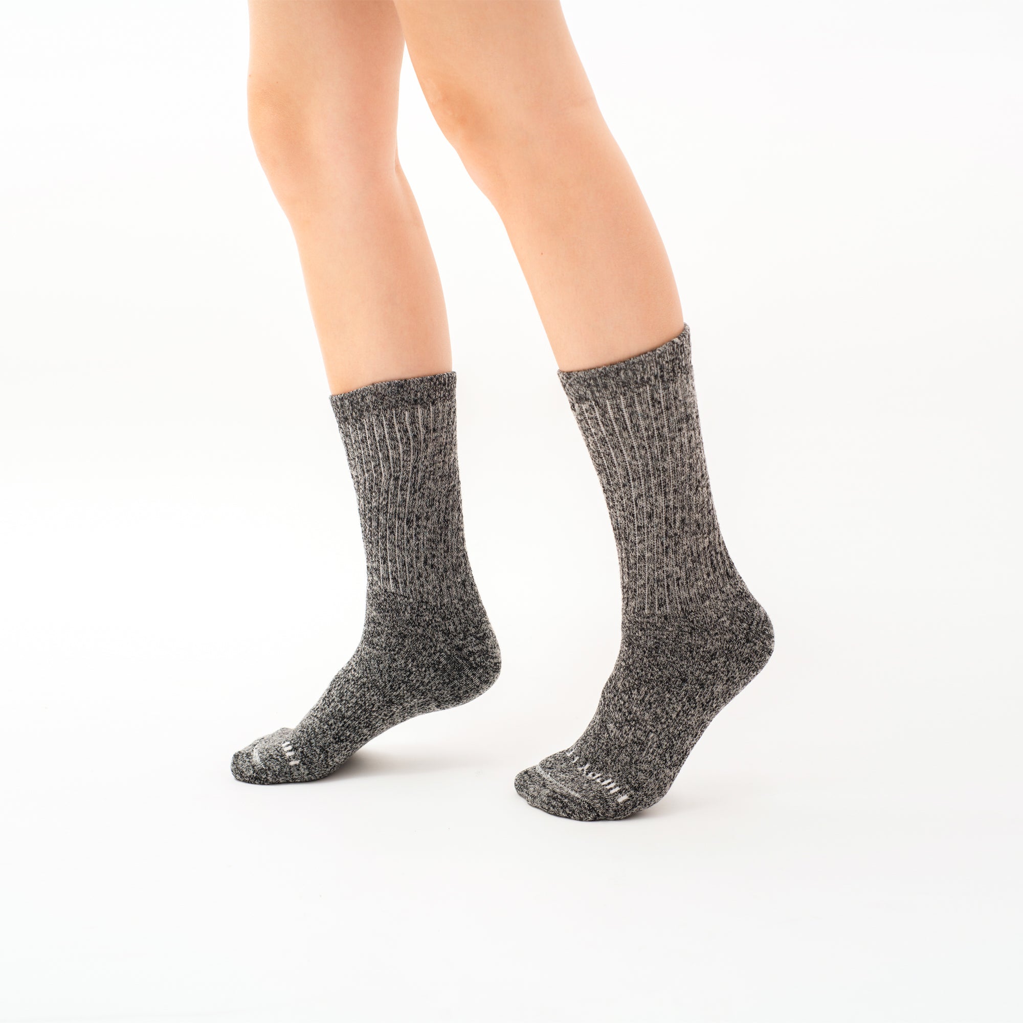 Merino Wool Marled Socks - Black