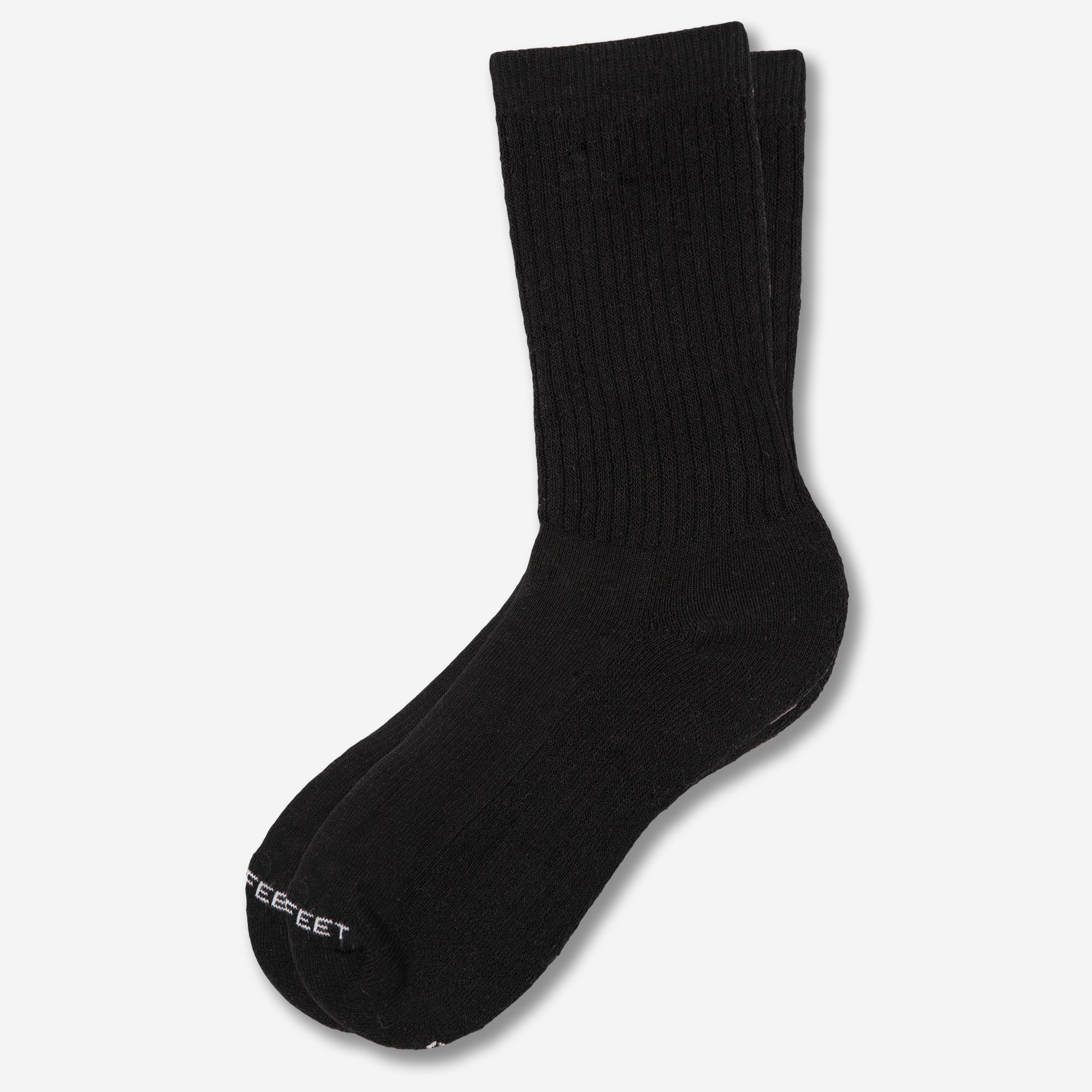 Black Cotton Rib Knit Socks