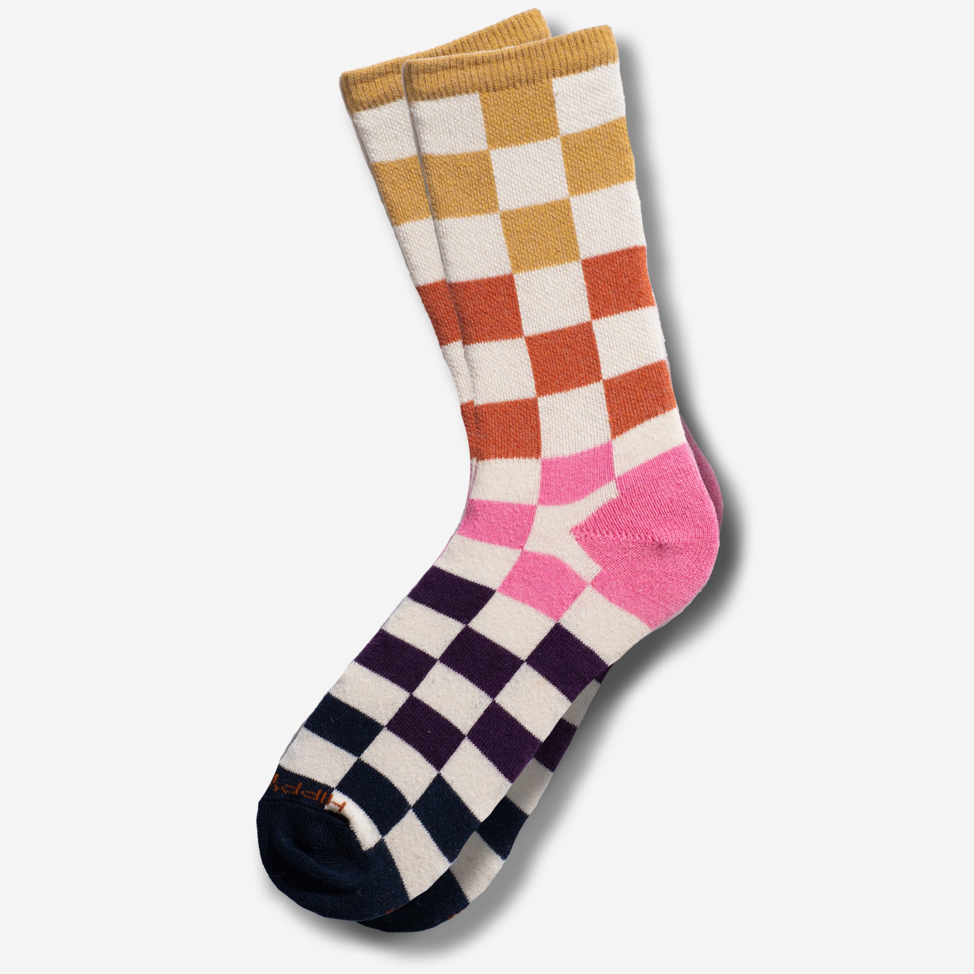 Pink Checkerboard Cozy Socks