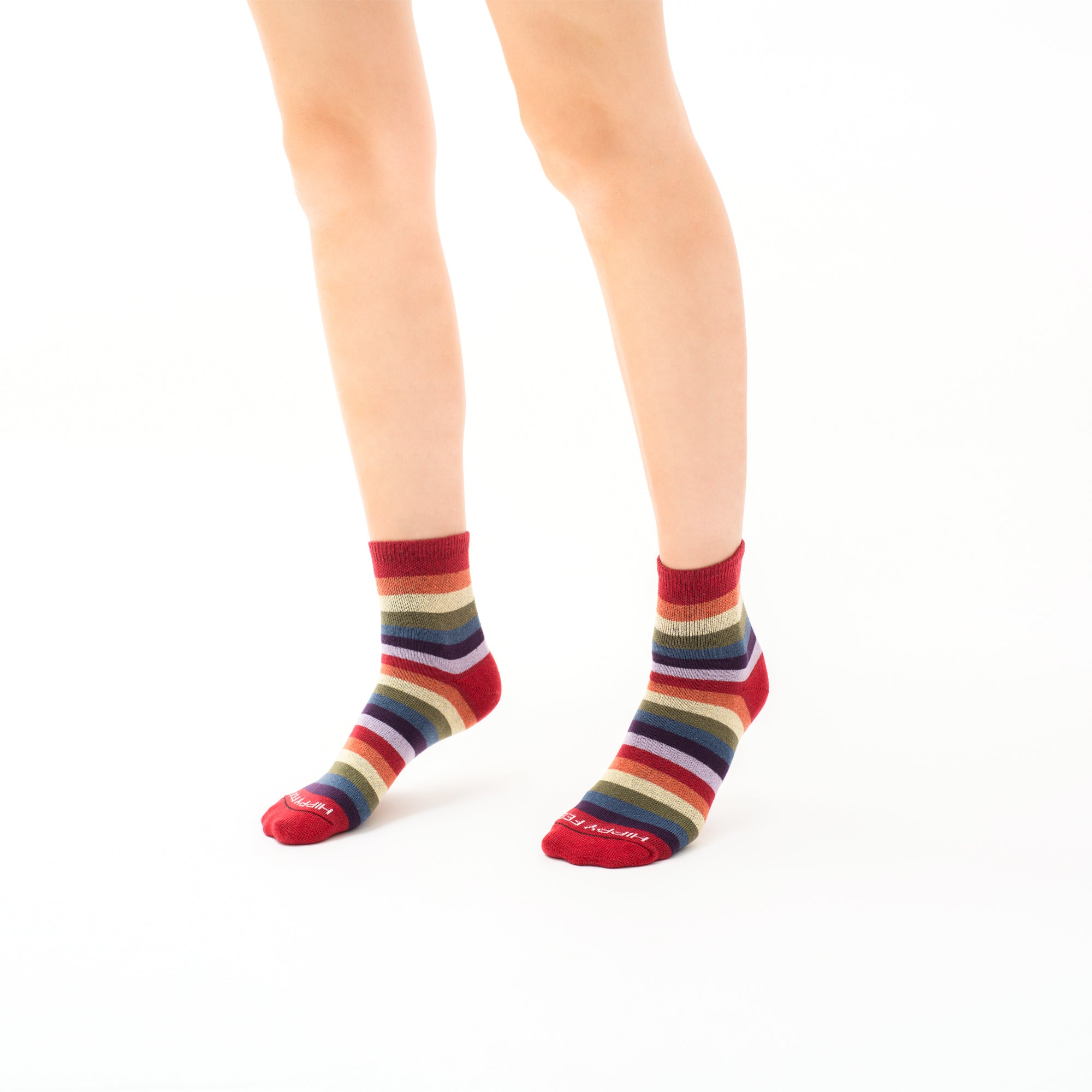 Rainbow Quarter Crew Socks - American Made & Eco-Friendly — Hippy Feet