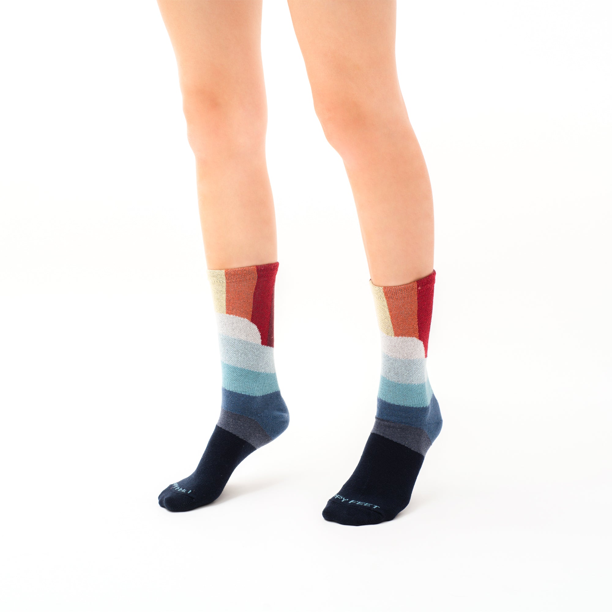 Sunset motif socks