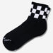 Black and white checkered quarter crew socks