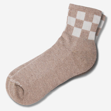 Linen Checkered Quarter Crew Socks