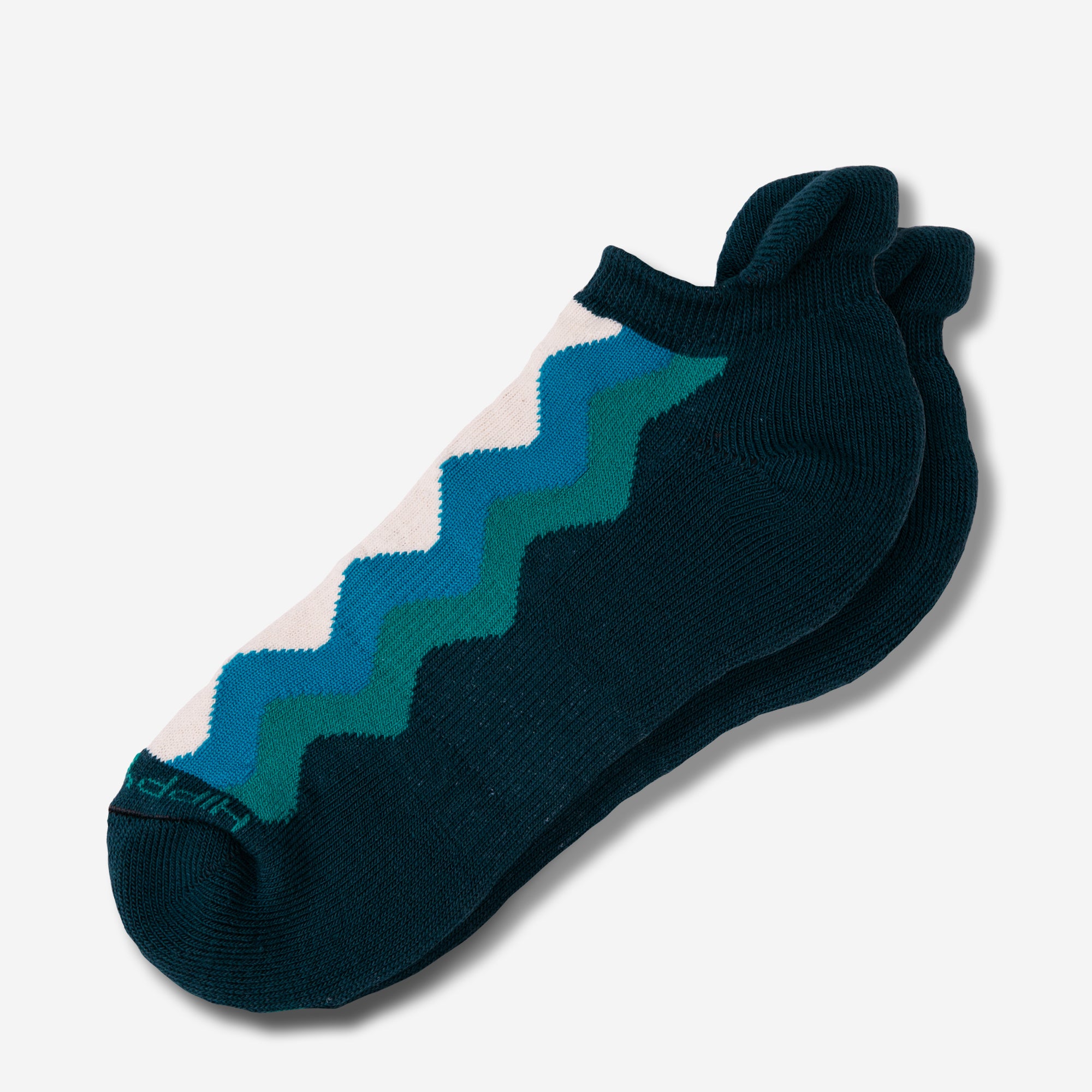 marine blue wave ankle socks