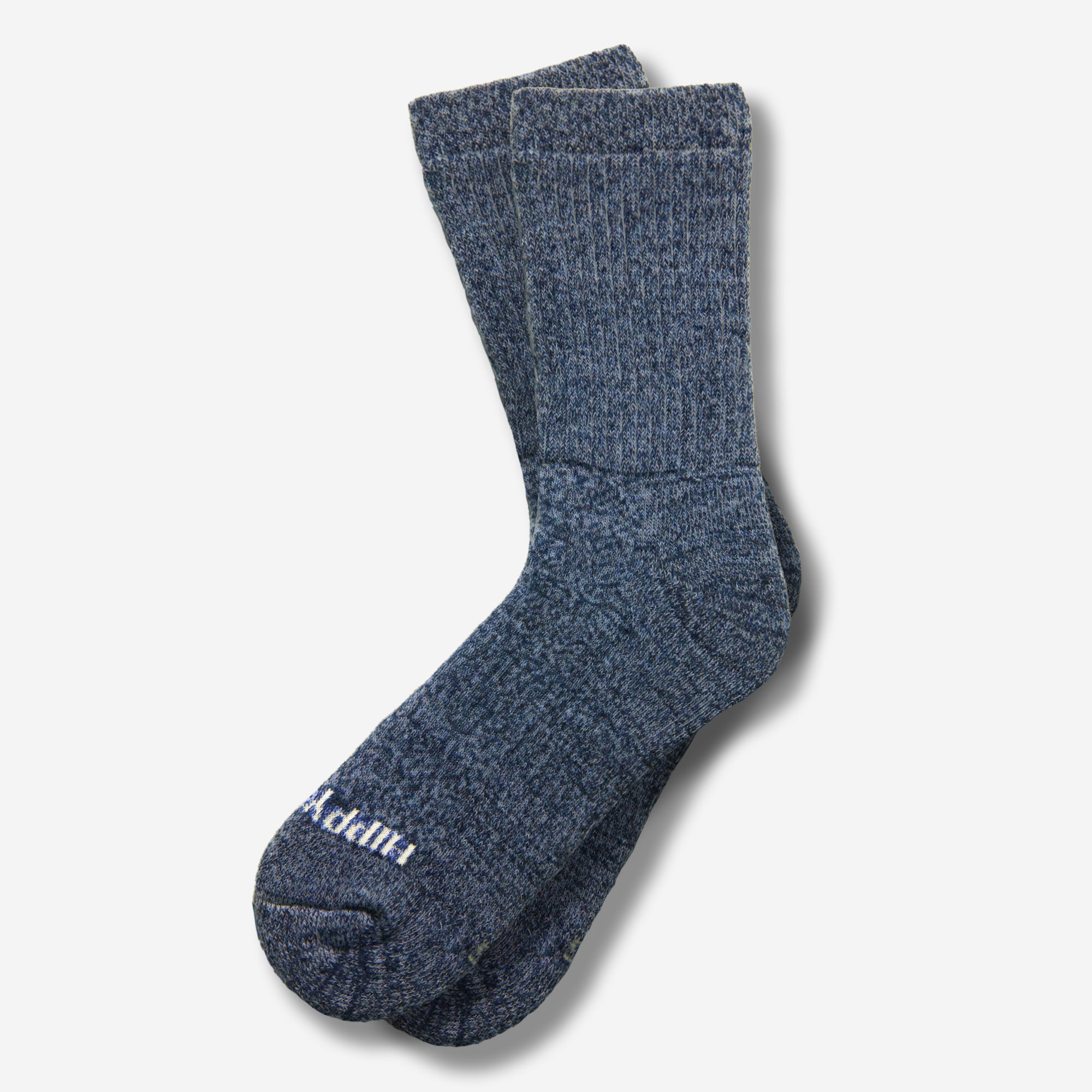 navy speckled marled wool crew hiking sock