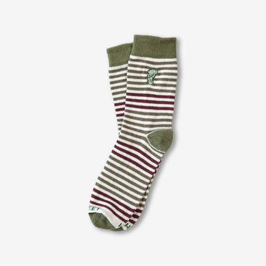 Olive striped crew socks